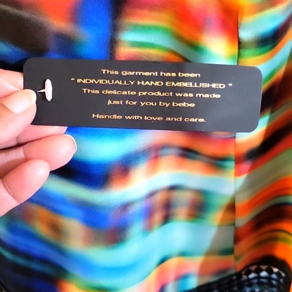 Bebe Halter Top Individually Hand Embellished Neck Strap, NWT, Size: S/P - Picture 2 of 10